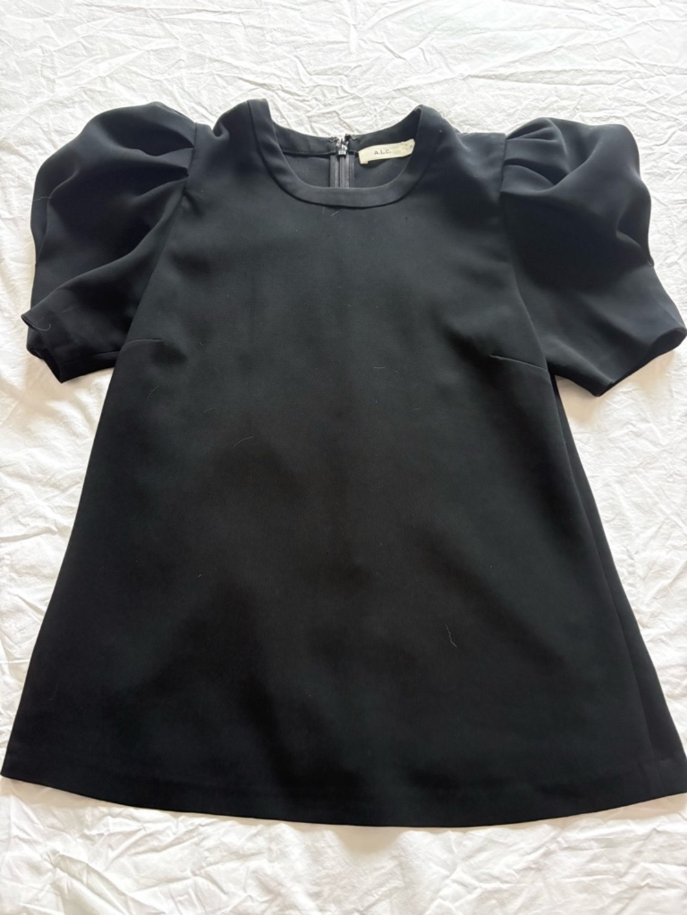 A.L.C. Black Crewneck Top with Back Zip